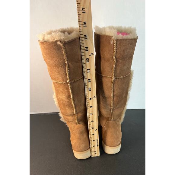 EMU Calandra Waterproof Brown Sheepskin Leather Shearling Knee High Boots Sz 8 - Picture 10 of 14